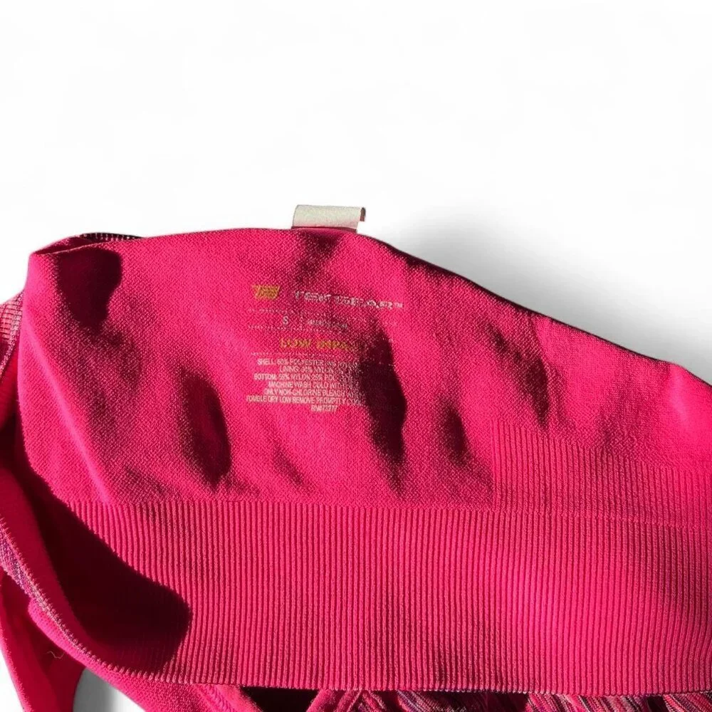Tek Gear Neon Pink Low Impact Racerback Sports‎ Bra Women's Size Small Wireless
